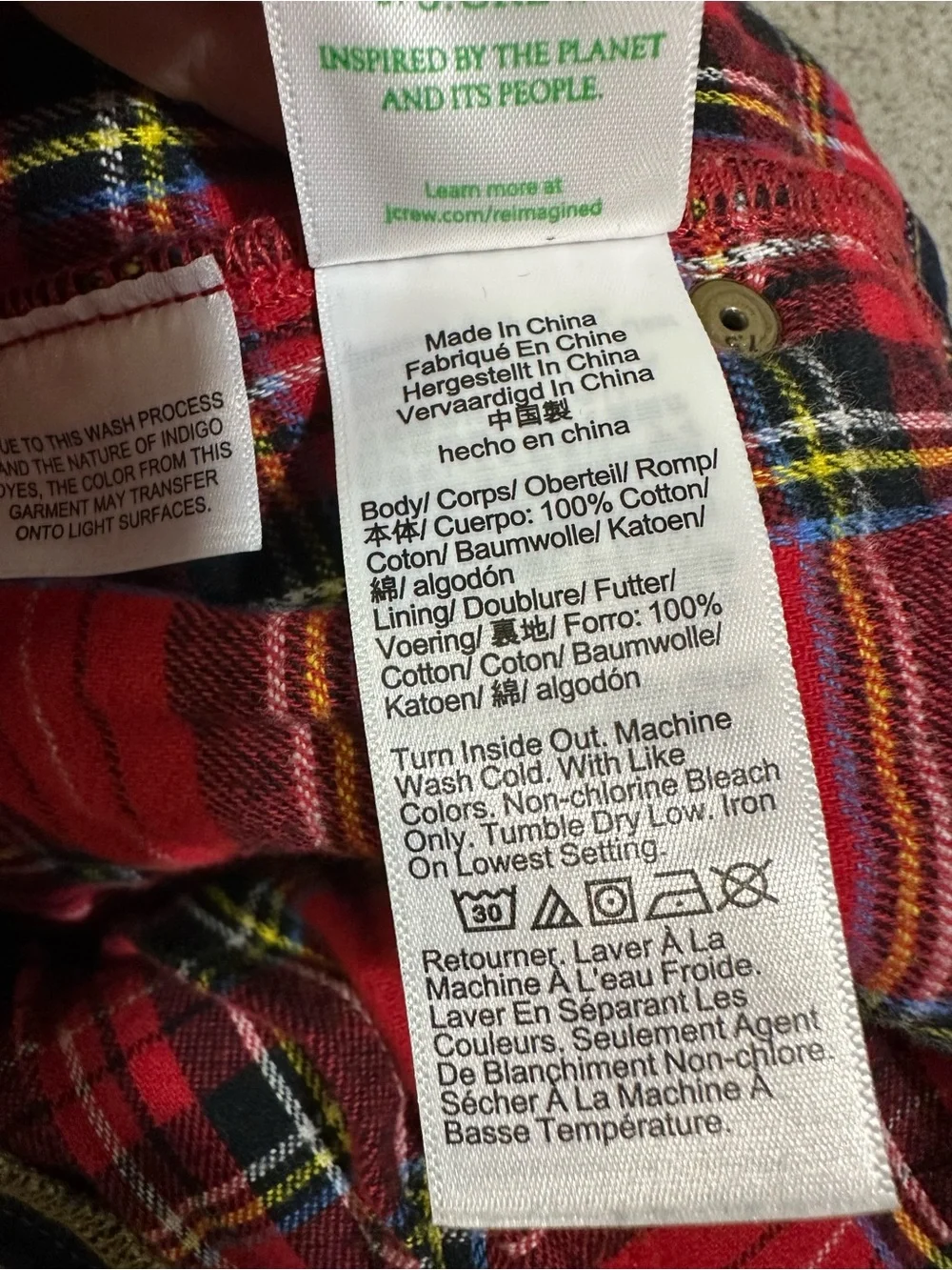 J. Crew Dark Wash flannel lined Jeans 36x30 NWOT